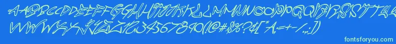 graffitistreetsuperital Font – Green Fonts on Blue Background