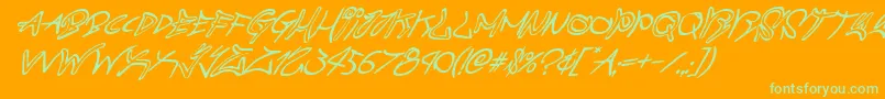 graffitistreetsuperital Font – Green Fonts on Orange Background