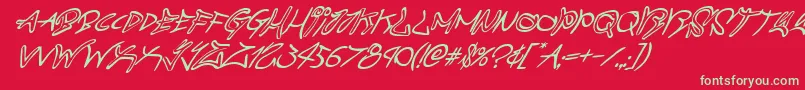 graffitistreetsuperital-Schriftart – Grüne Schriften auf rotem Hintergrund