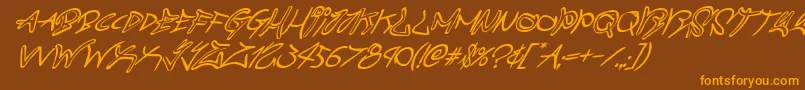 graffitistreetsuperital Font – Orange Fonts on Brown Background