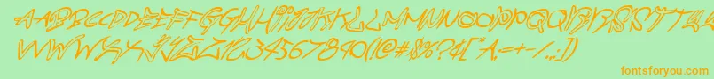 graffitistreetsuperital Font – Orange Fonts on Green Background
