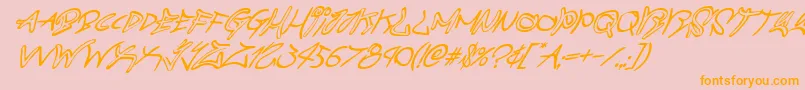 graffitistreetsuperital Font – Orange Fonts on Pink Background