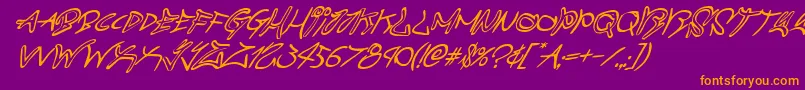 graffitistreetsuperital Font – Orange Fonts on Purple Background