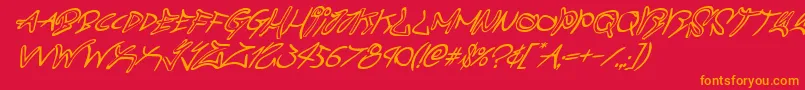 graffitistreetsuperital Font – Orange Fonts on Red Background