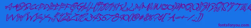 graffitistreetsuperital Font – Purple Fonts on Blue Background