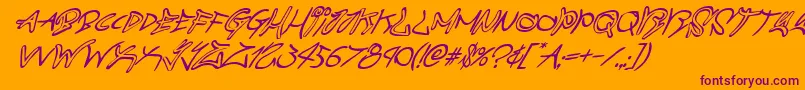 graffitistreetsuperital Font – Purple Fonts on Orange Background