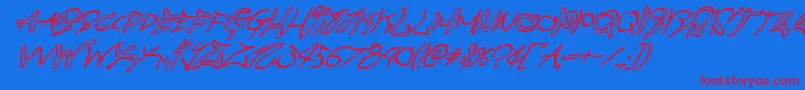 graffitistreetsuperital-Schriftart – Rote Schriften auf blauem Hintergrund