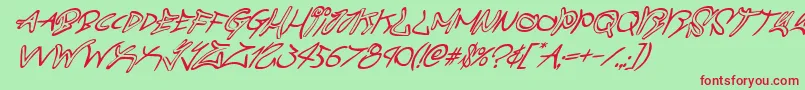 graffitistreetsuperital Font – Red Fonts on Green Background
