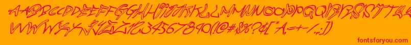 graffitistreetsuperital Font – Red Fonts on Orange Background