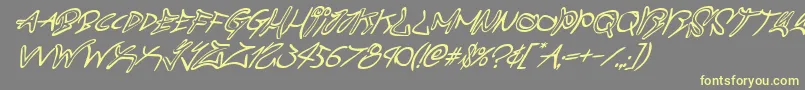 graffitistreetsuperital Font – Yellow Fonts on Gray Background