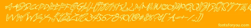 graffitistreetsuperital Font – Yellow Fonts on Orange Background