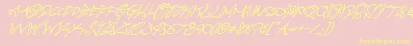 graffitistreetsuperital Font – Yellow Fonts on Pink Background