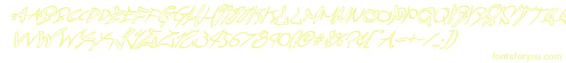 graffitistreetsuperital Font – Yellow Fonts on White Background