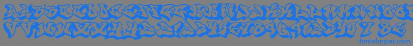 graffonti 3d drop fontvir us Font – Blue Fonts on Gray Background