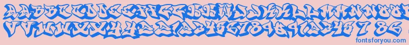 フォントgraffonti 3d drop fontvir us – ピンクの背景に青い文字