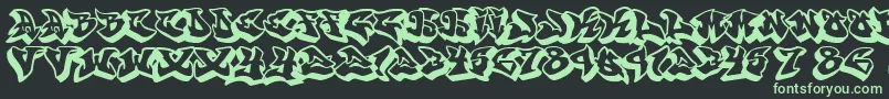graffonti 3d drop fontvir us-Schriftart – Grüne Schriften auf schwarzem Hintergrund