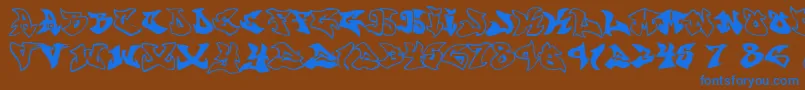 graffonti atomic bomb fontvir us Font – Blue Fonts on Brown Background