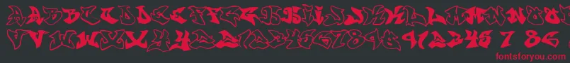 graffonti atomic bomb fontvir us-fontti – punaiset fontit mustalla taustalla
