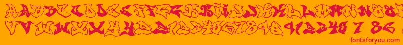 graffonti atomic bomb fontvir us Font – Red Fonts on Orange Background