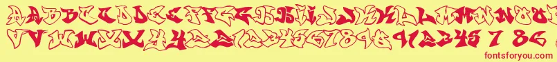 graffonti atomic bomb fontvir us Font – Red Fonts on Yellow Background