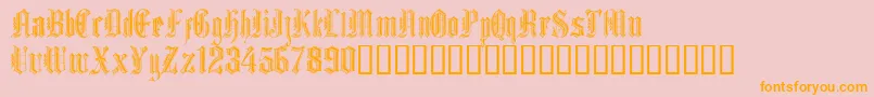 Grafik Text-Schriftart – Orangefarbene Schriften auf rosa Hintergrund