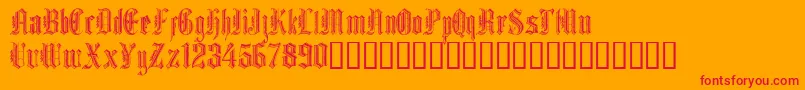 フォントGrafik Text – オレンジの背景に赤い文字