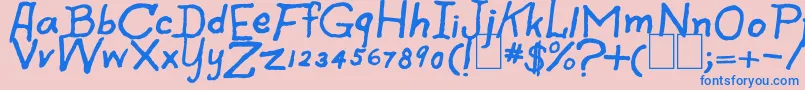 SpookySpiders Font – Blue Fonts on Pink Background