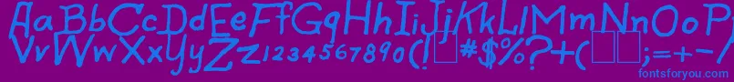 SpookySpiders-Schriftart – Blaue Schriften auf violettem Hintergrund