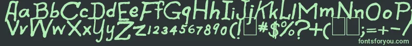 SpookySpiders-fontti – vihreät fontit mustalla taustalla