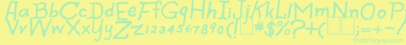 SpookySpiders Font – Green Fonts on Yellow Background