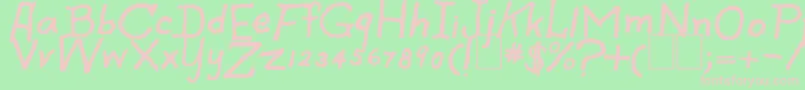 SpookySpiders-fontti – vaaleanpunaiset fontit vihreällä taustalla