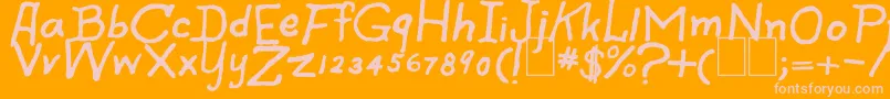 SpookySpiders Font – Pink Fonts on Orange Background