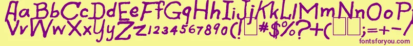 SpookySpiders Font – Purple Fonts on Yellow Background