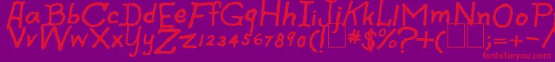 SpookySpiders-Schriftart – Rote Schriften auf violettem Hintergrund