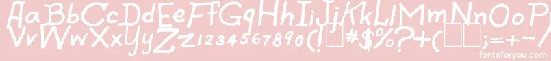 SpookySpiders-fontti – valkoiset fontit vaaleanpunaisella taustalla