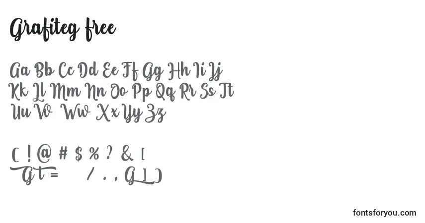 Schriftart Grafiteg free – Alphabet, Zahlen, spezielle Symbole