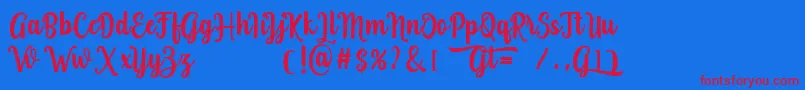 Grafiteg free-Schriftart – Rote Schriften auf blauem Hintergrund