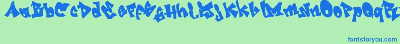 Шрифт GRAFITI   jedagraphicx – синие шрифты на зелёном фоне