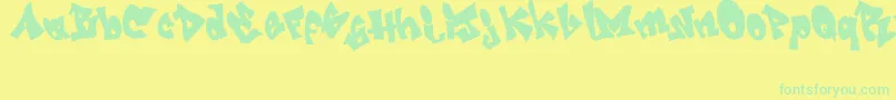 Fonte GRAFITI   jedagraphicx – fontes verdes em um fundo amarelo