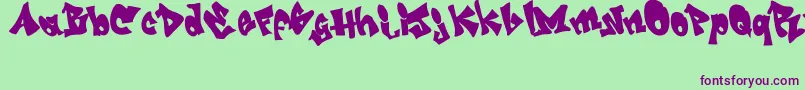GRAFITI   jedagraphicx Font – Purple Fonts on Green Background