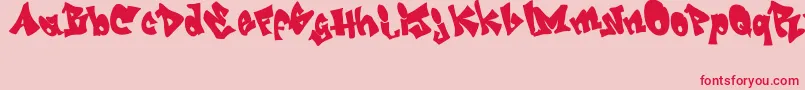 GRAFITI   jedagraphicx-Schriftart – Rote Schriften auf rosa Hintergrund