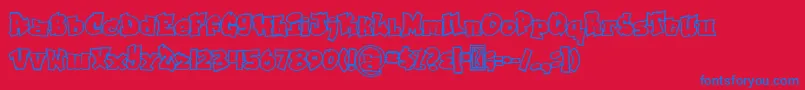 Grafitty outline-fontti – siniset fontit punaisella taustalla