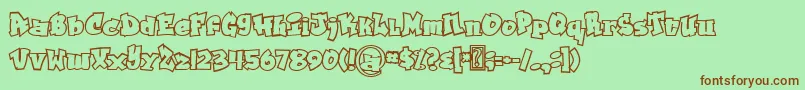 Grafitty outline Font – Brown Fonts on Green Background