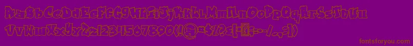 Grafitty outline-fontti – ruskeat fontit violetilla taustalla