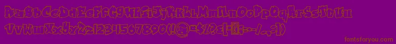 Grafitty outline-Schriftart – Braune Schriften auf violettem Hintergrund