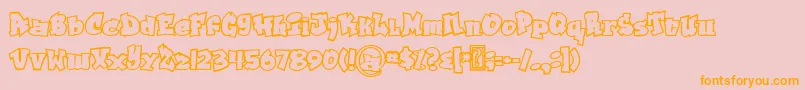 Grafitty outline-Schriftart – Orangefarbene Schriften auf rosa Hintergrund