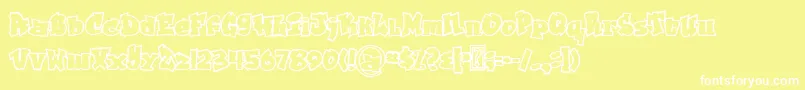 Grafitty outline Font – White Fonts on Yellow Background