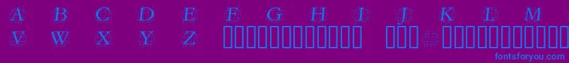 Fonte GRAFOI   – fontes azuis em um fundo violeta