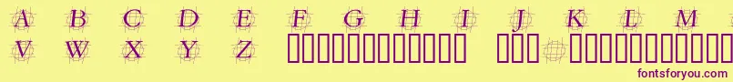 GRAFOI  -fontti – violetit fontit keltaisella taustalla