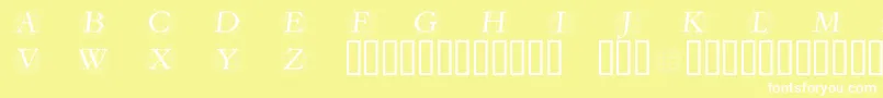 GRAFOI  -fontti – valkoiset fontit keltaisella taustalla